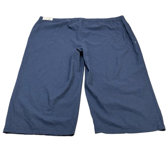 Liz Claiborne Pants Womens 4X Blue Linen Blend Wide Leg‎ Cropped Pull On Comfort - Picture 9 of 10